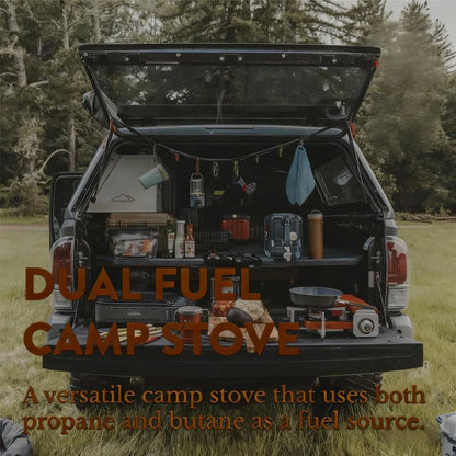 Dual Fuel Camp Stove for Outdoor & Emergency, Patented Reliable Design