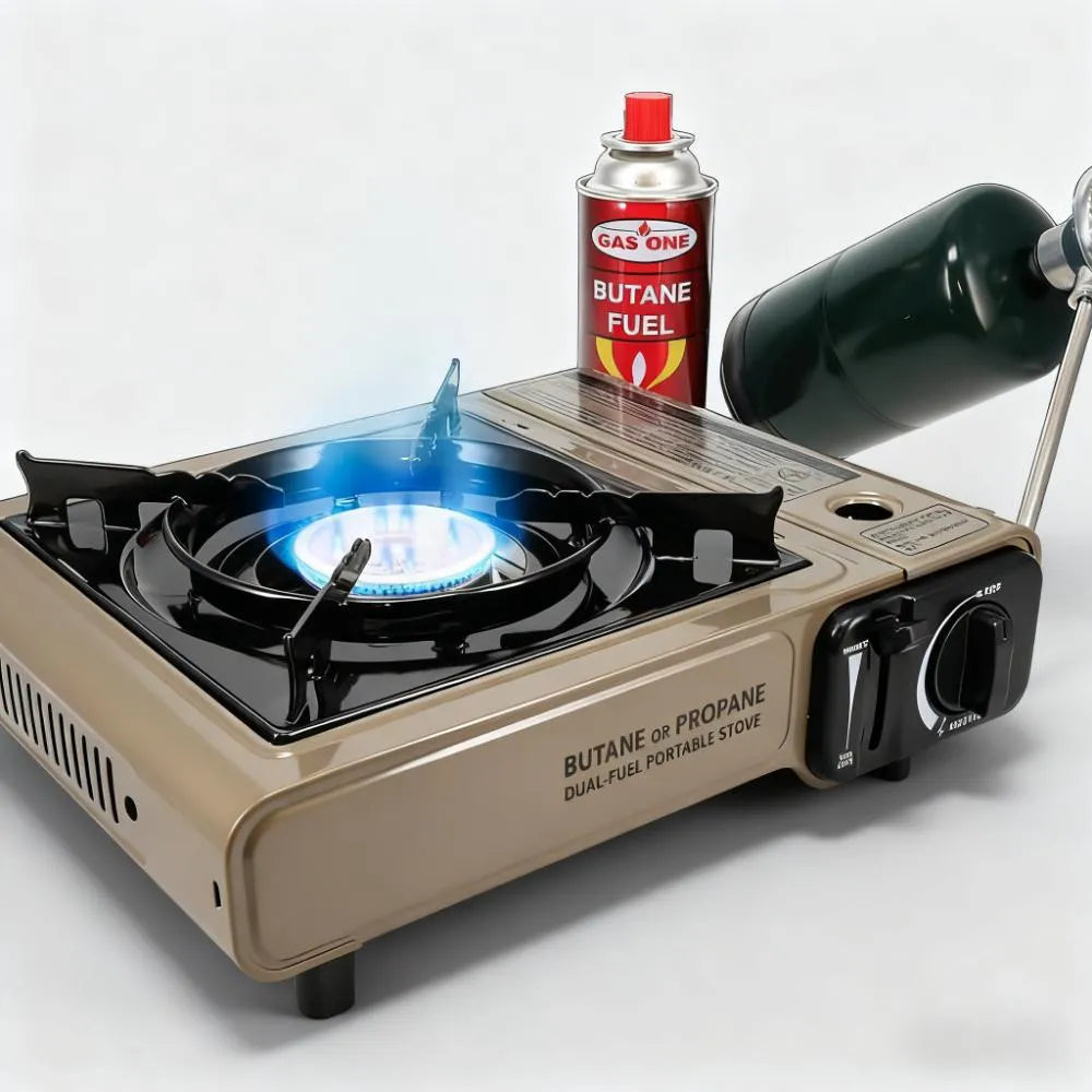 Dual Fuel Camp Stove for Outdoor & Emergency, Patented Reliable Design