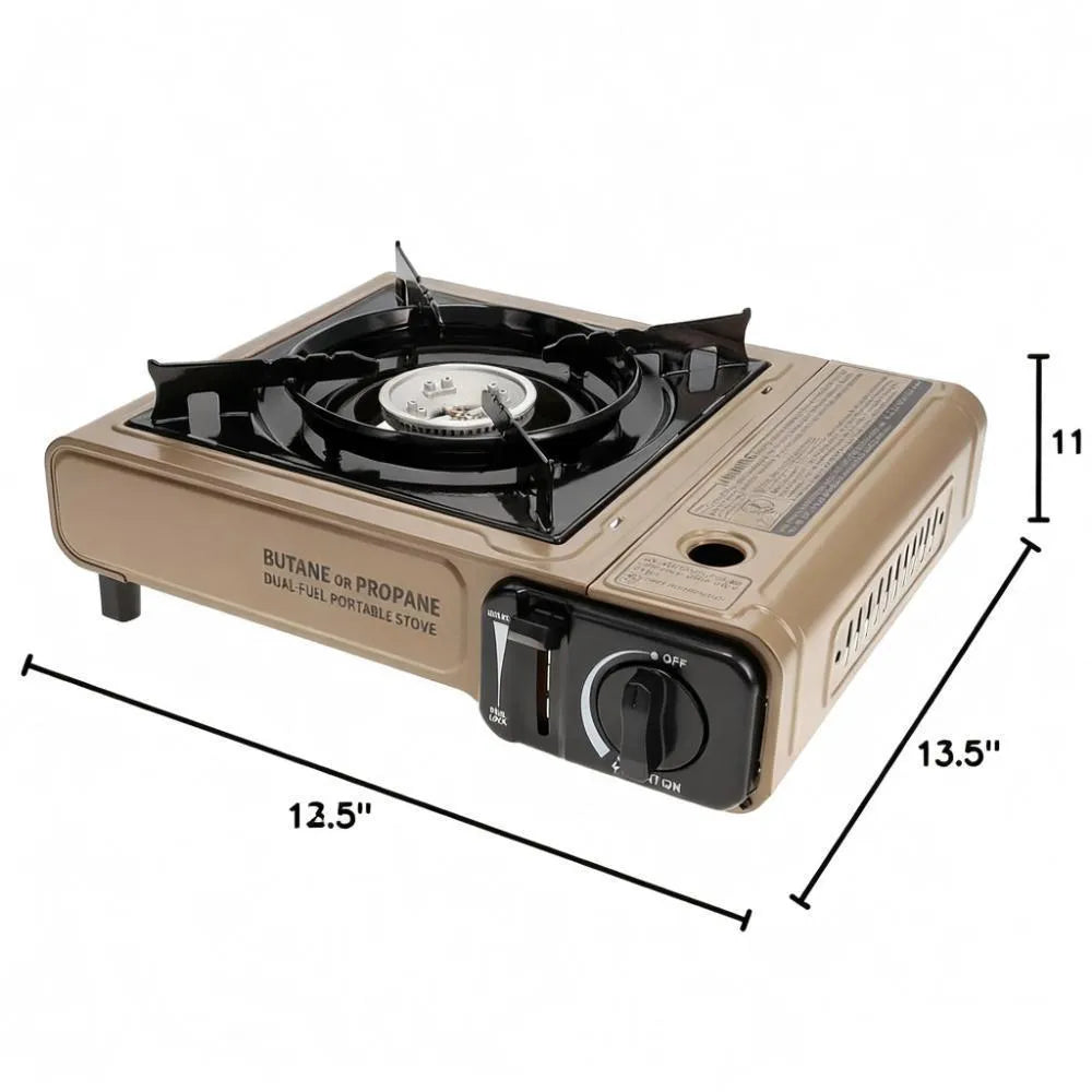 Dual Fuel Camp Stove for Outdoor & Emergency, Patented Reliable Design
