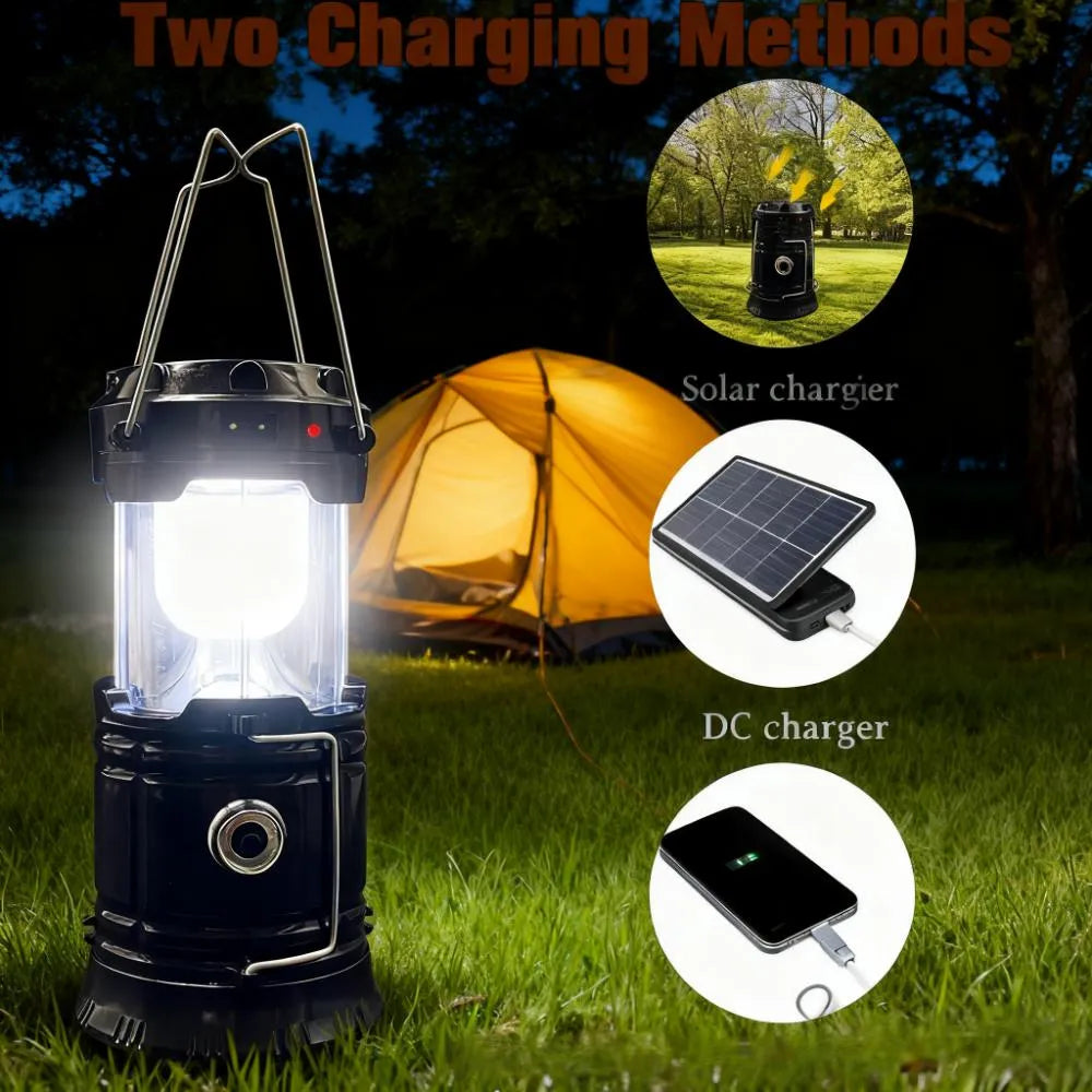 4-Pack Solar Camping Lantern, USB/Hand Crank Powered